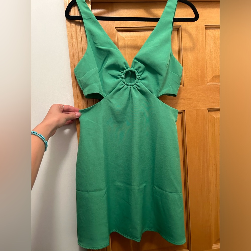 Green dress with cutouts